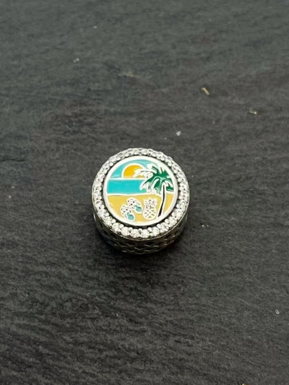 Pandora St. Maarten Travel Beach Exclusive Bead Charm Sterling Silver Jewelry